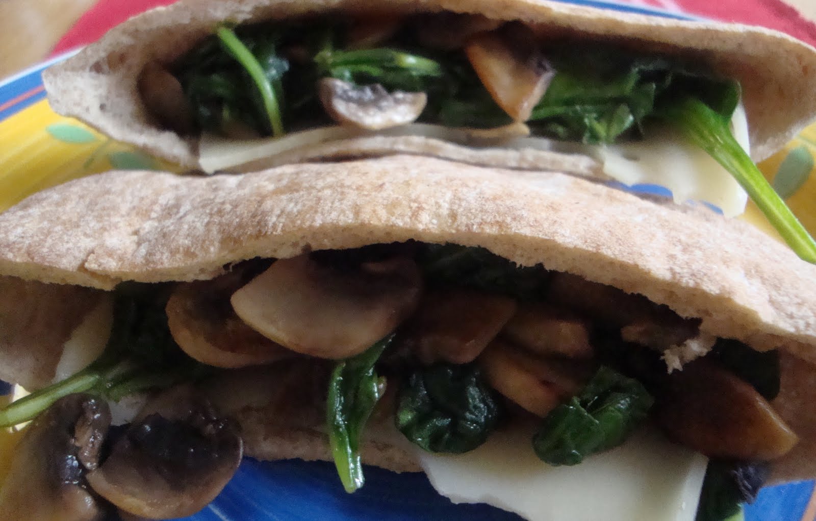 Food Floozie Mushroom Spinach Pita Sandwiches