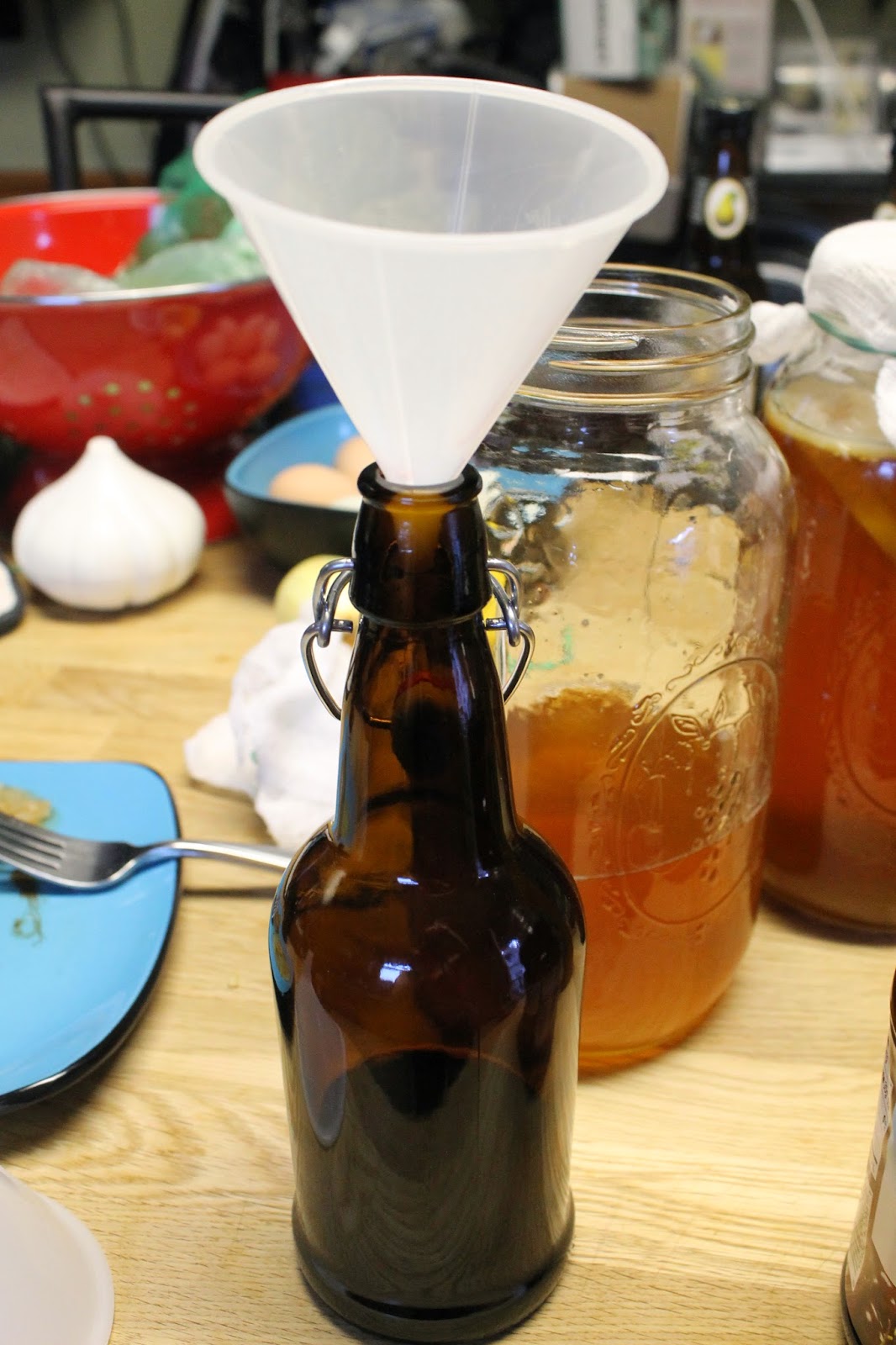 Next Gen House homebrew kombucha flavoring and bottling