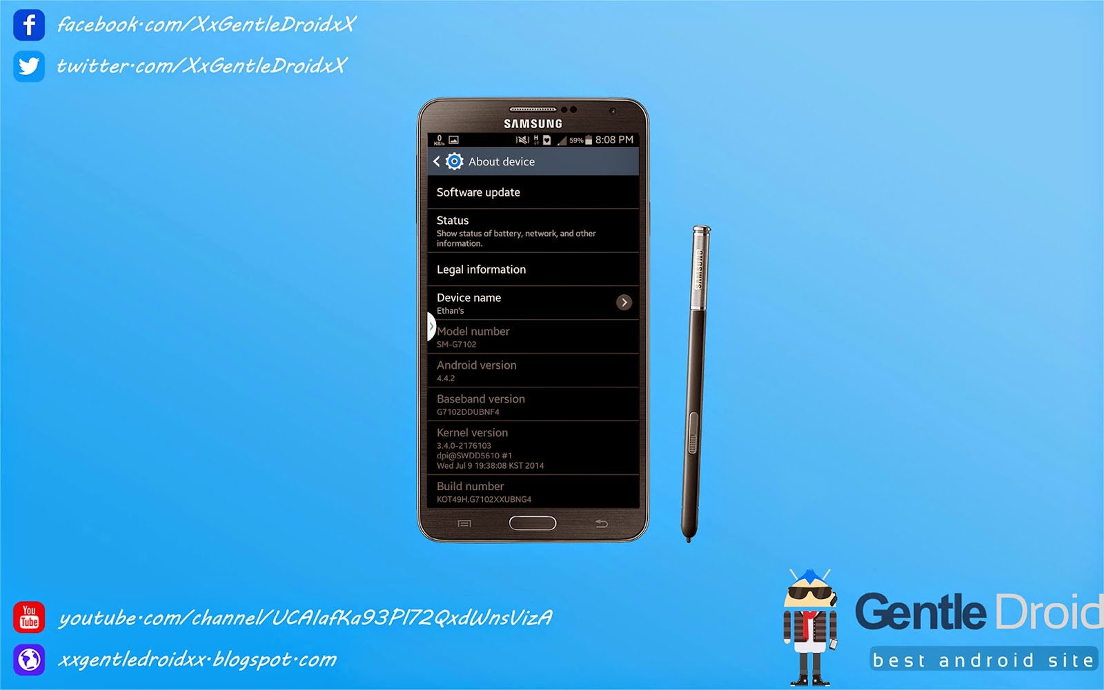 الروم العربي الرسمي لجالكسي جراند 2 4 4 2 Sm G7102 Gentledroid