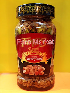 At Pars Market our Honey Nuts comes with 100% pure and natural wildflower honey infused with whole nuts for a true gourmet treat. The nuts are perfectly edible, bringing a bit of crunch and flavor to the honey