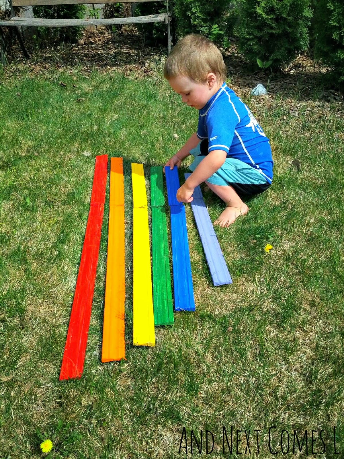 Homemade Rainbow Xylophone And Next Comes L