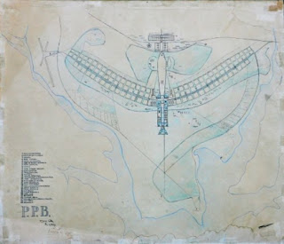 a blueprint of a map