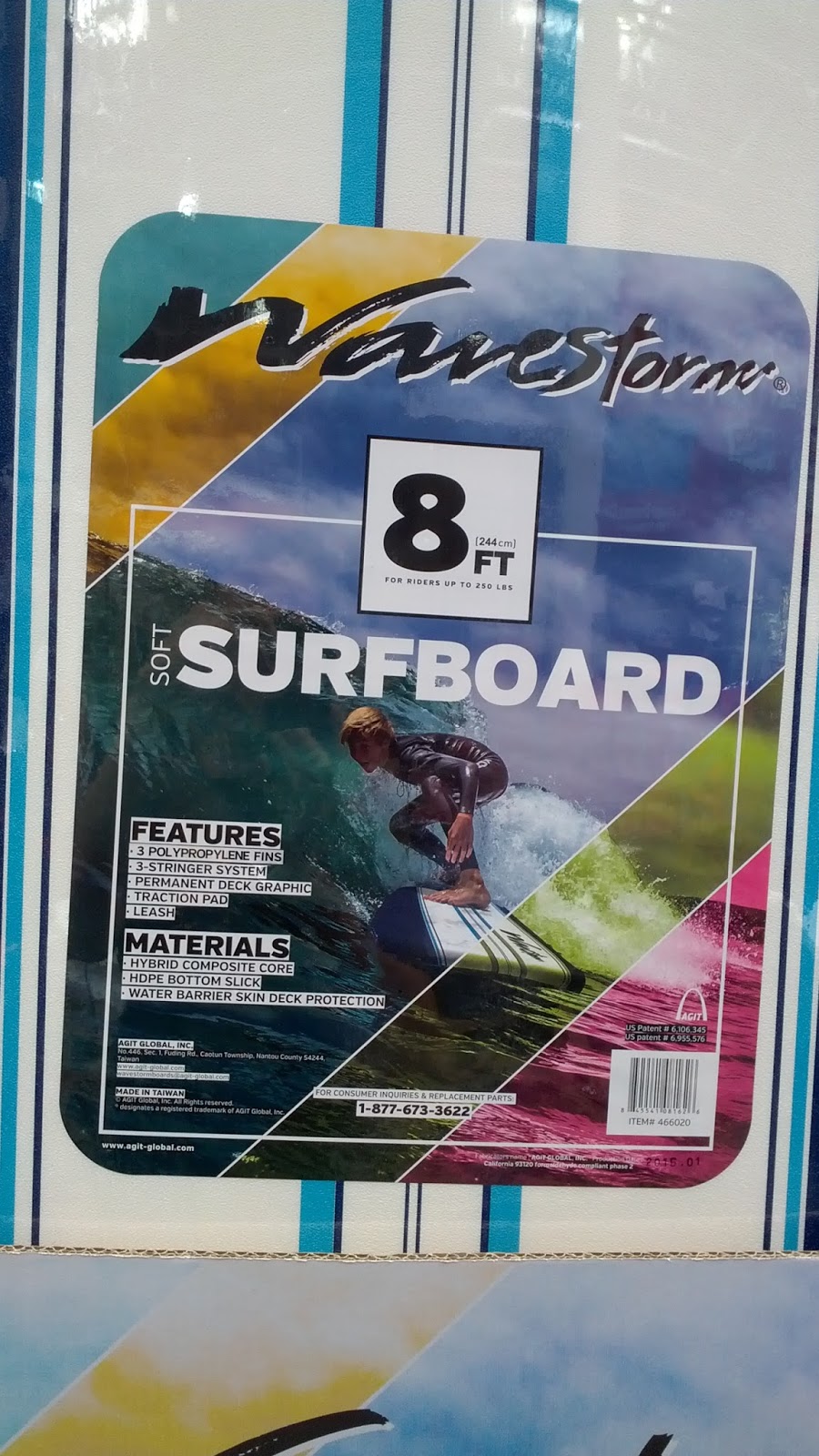 Wavestorm 8Foot Soft Top Surfboard Costco Weekender