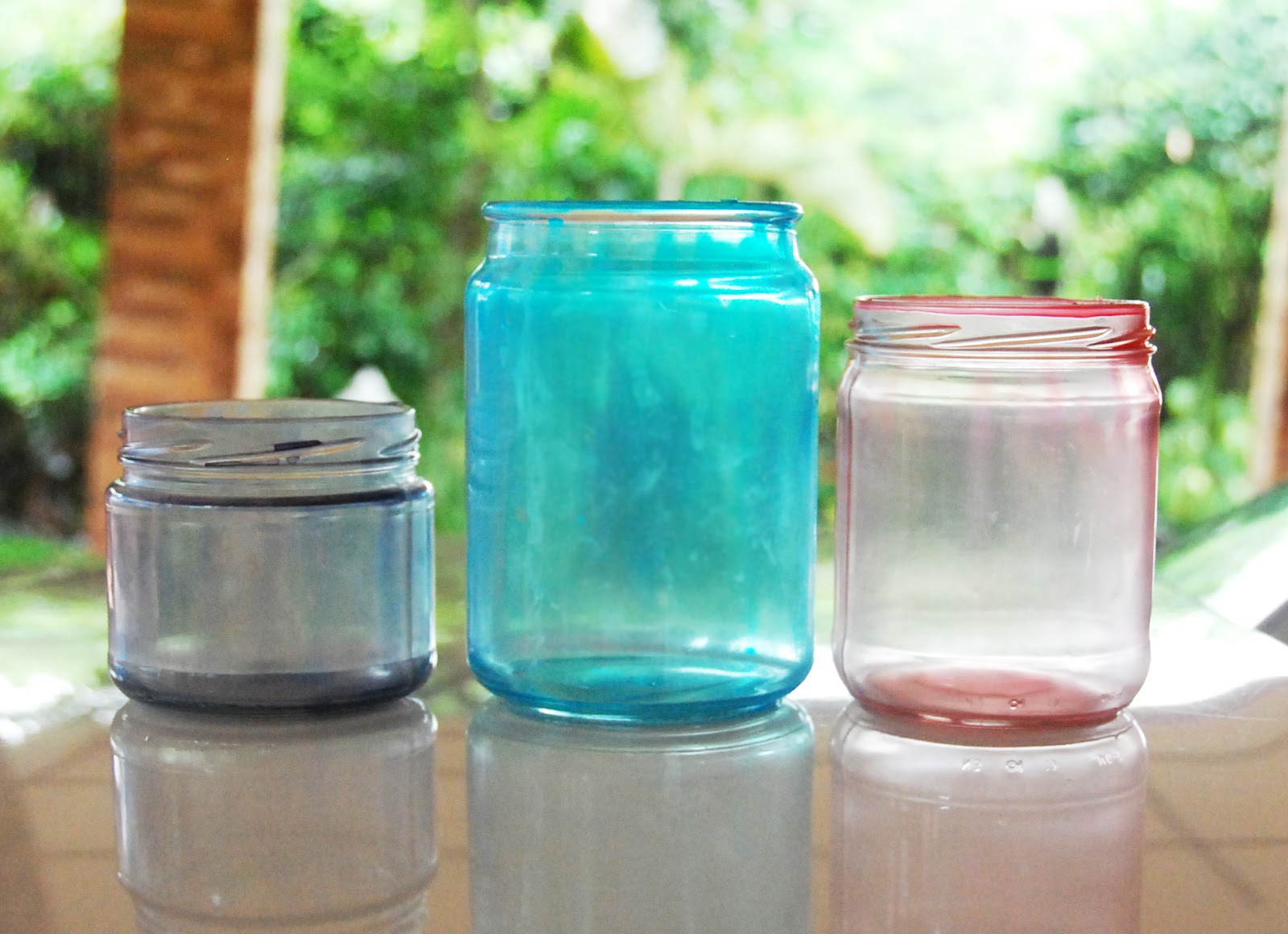 The Pink Doormat DIY Colored Glass Jars