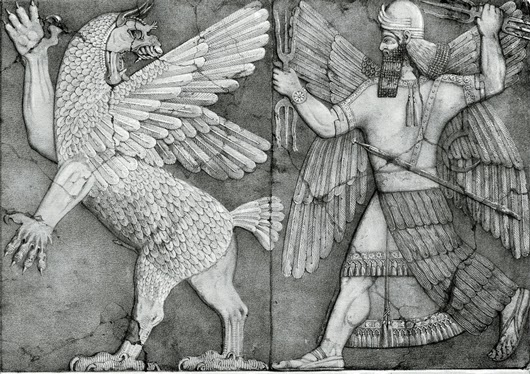 a monster and a sun god of ancient Mesopotamia 