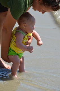 Mom and daughter at the beach