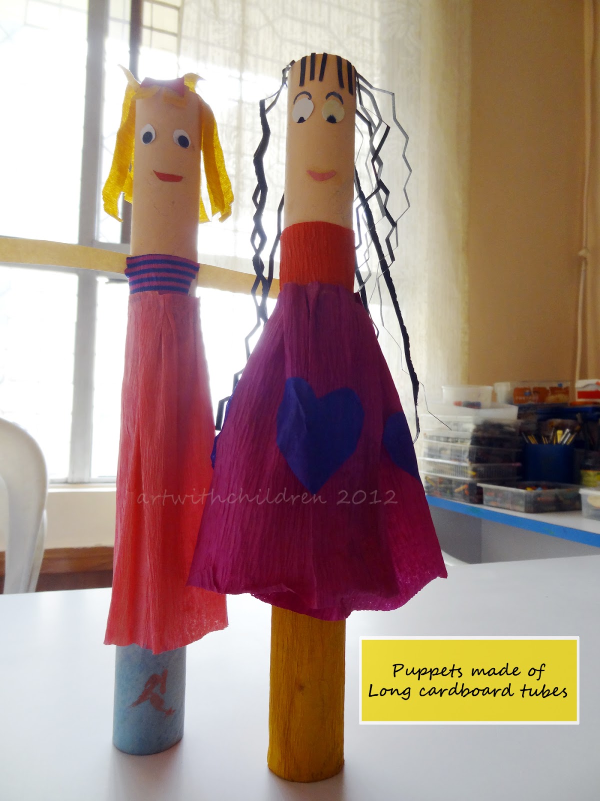 Cardboard tube puppets