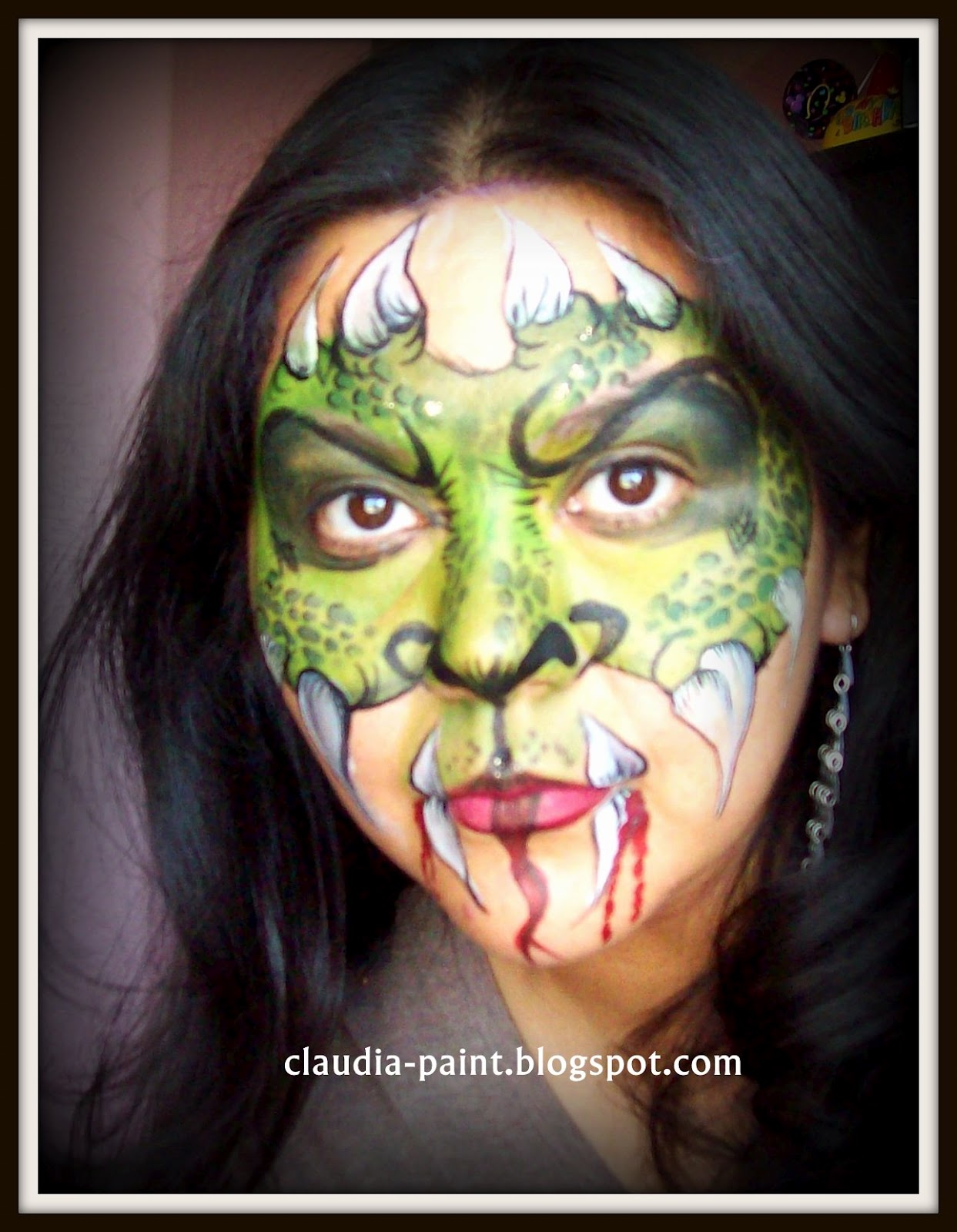 Face Painting In Arizona Green Dragon! Step by Step. Face Painting