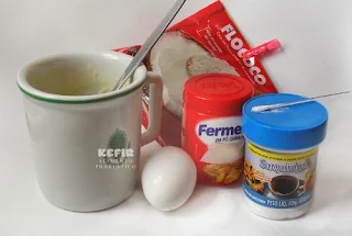 Eis uma receitinha fácil de bolinho de caneca emagrecedor. vai manteira, ovo, fermento, adoçante e coco ralado e assa no microondas.