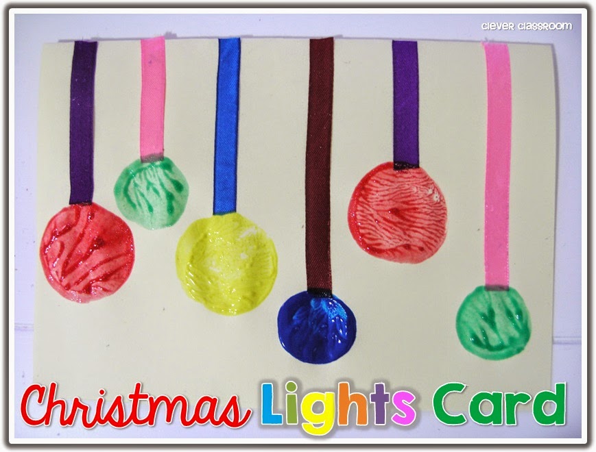 Primary Chalkboard Christmas Lights Card and a Freebie