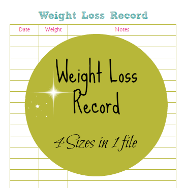 weight loss printable planner