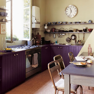 purple cabinets