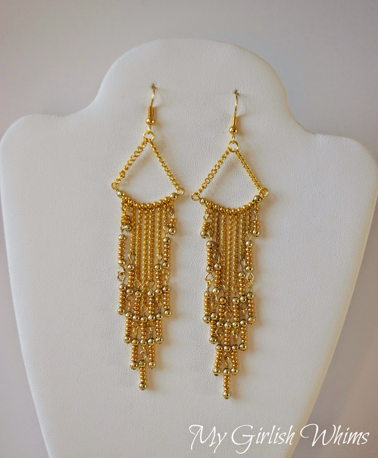 DIY Gold Chandelier Earrings My Girlish Whims