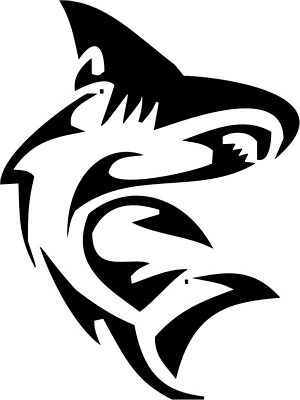 Usual tribal shark tattoo design for men and women