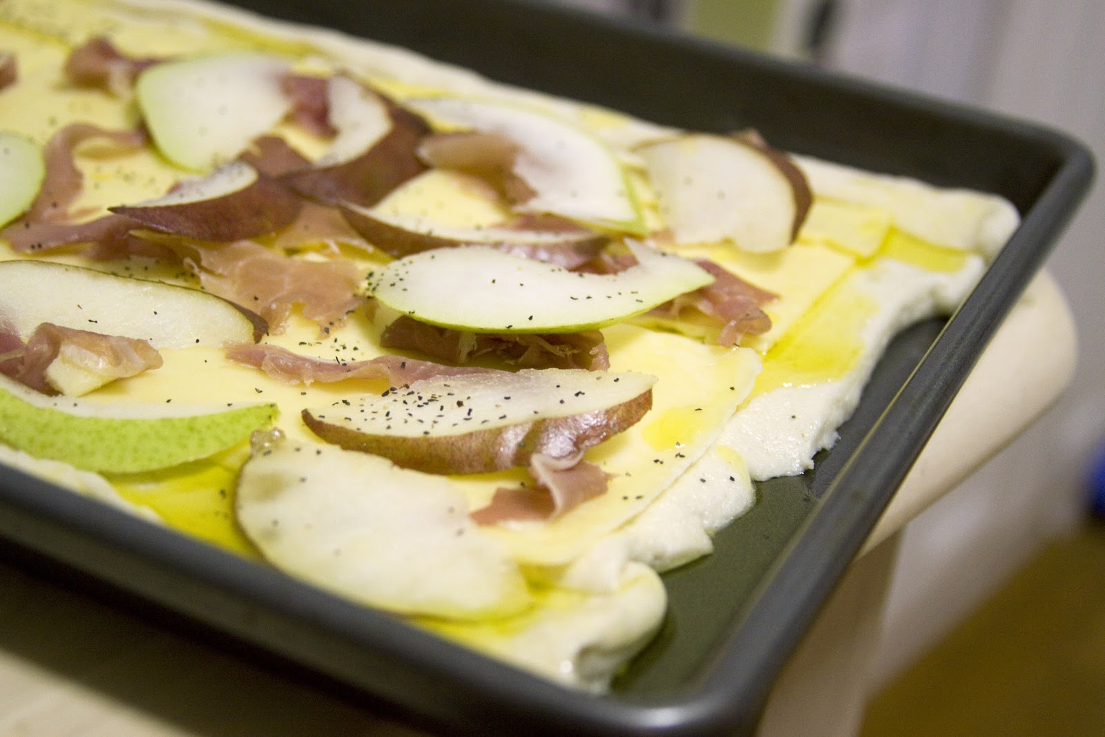 Adorn Me Food For You Pear Prosciutto Havarti Cheese Pizza