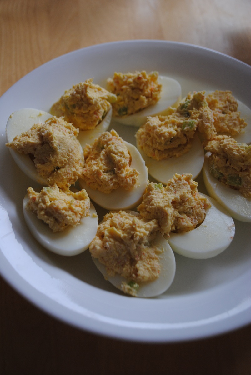 Lori's Lipsmacking Goodness Crab Stuffed Eggs