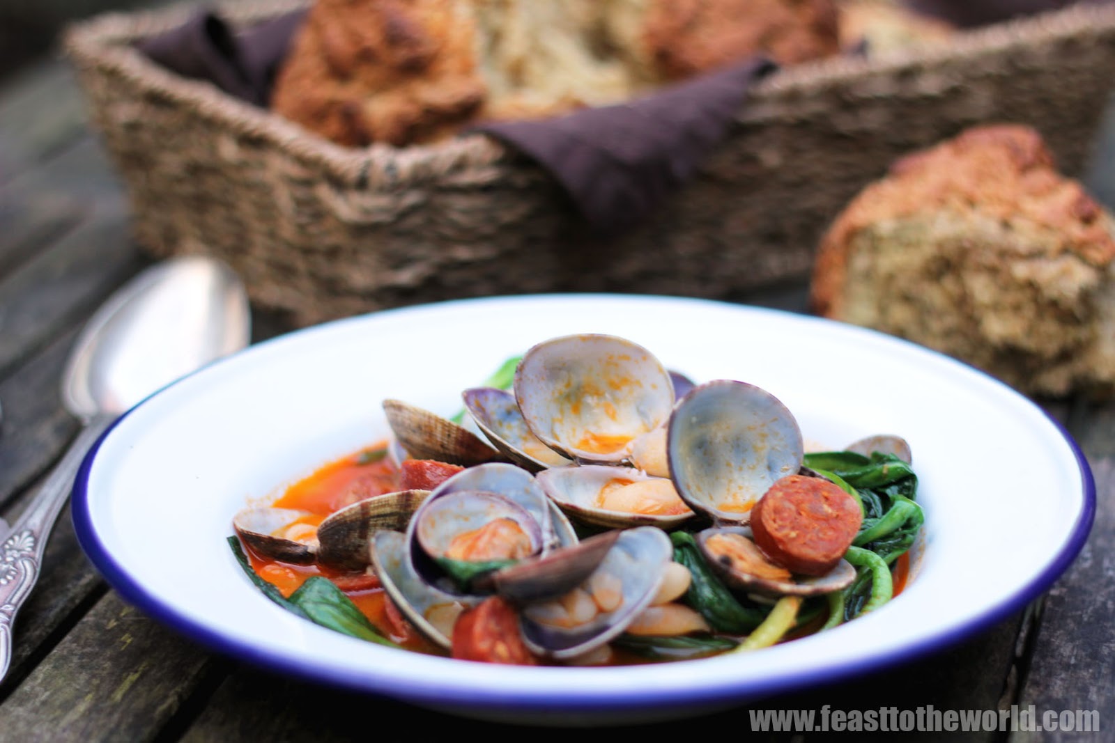 FEAST to the world Clams, Chorizo, Wild Garlic and Cannellini Beans