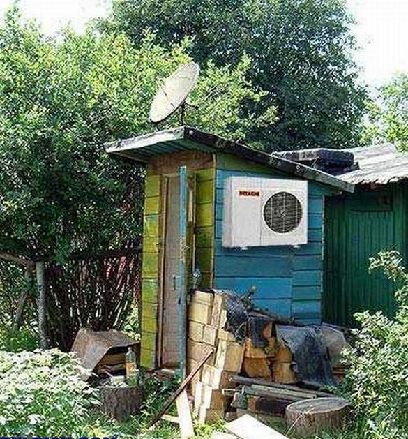They may be hillbillies but they have air conditioning and dish TV in the outhouse ~