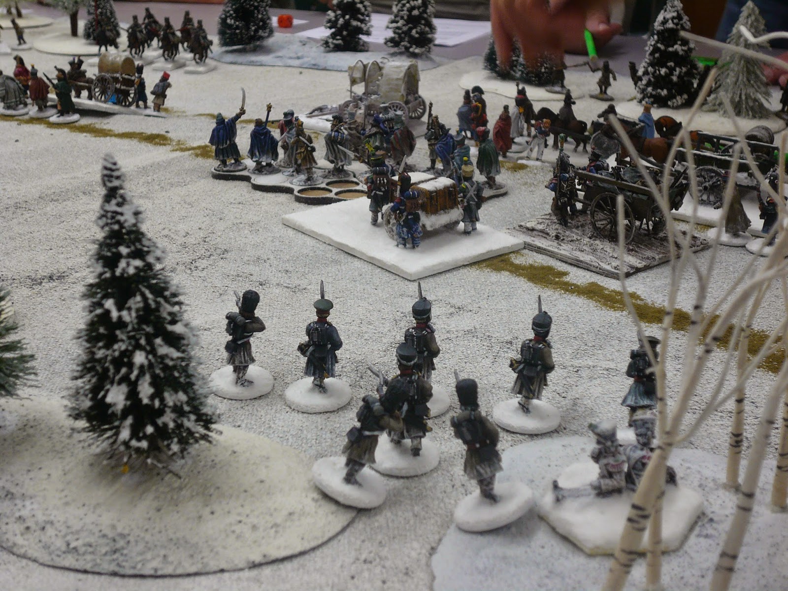 Russian infantry catch the column.