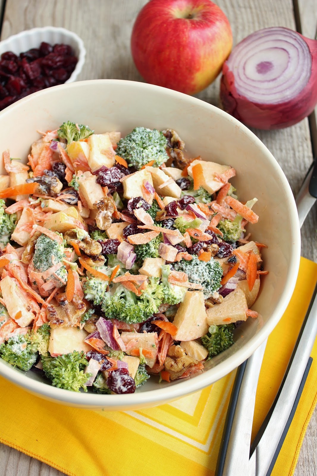 Fresh Broccoli & Apple Salad with Walnuts