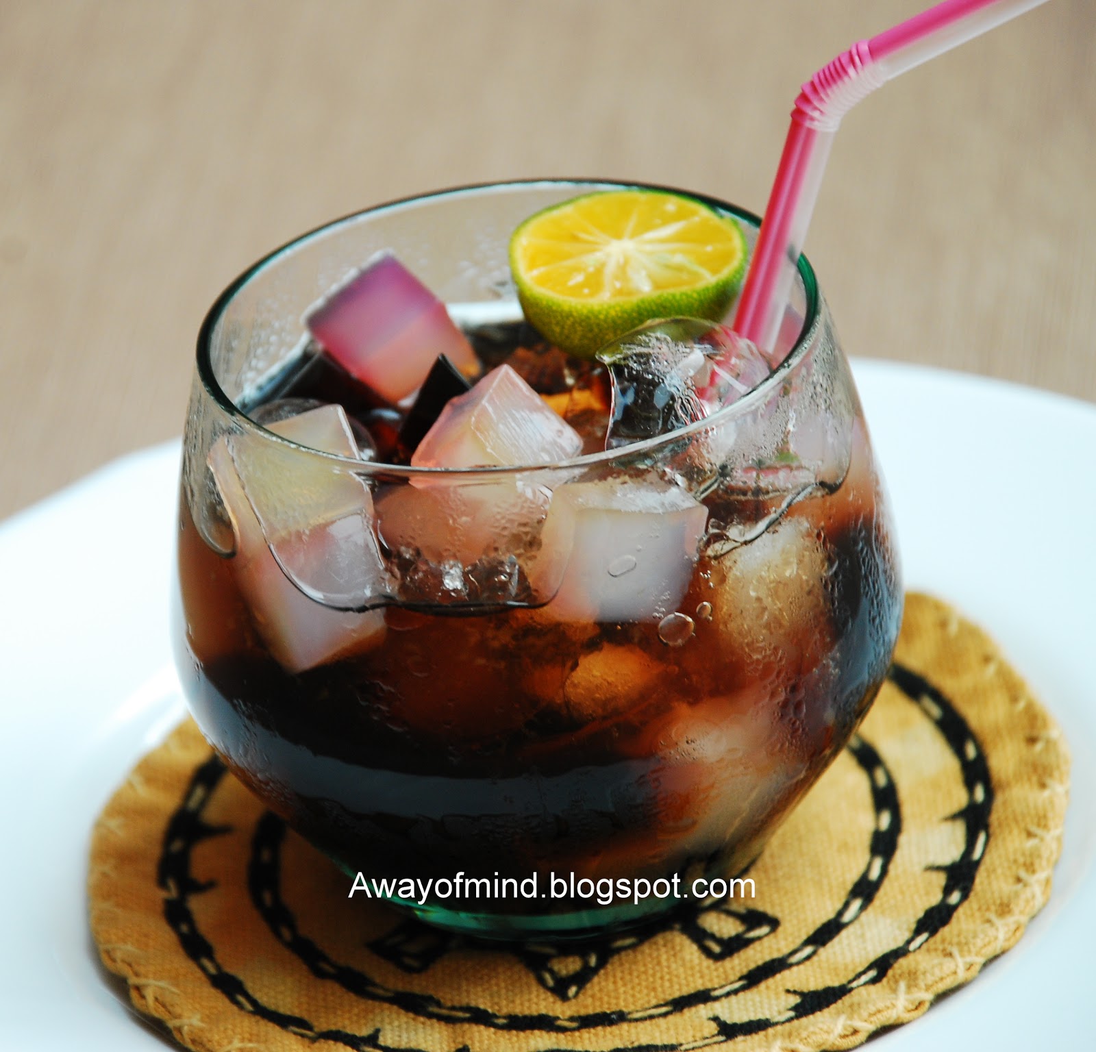 Awayofmind Bakery House Nata De Coco Grass Jelly with Rose Syrup and Lime