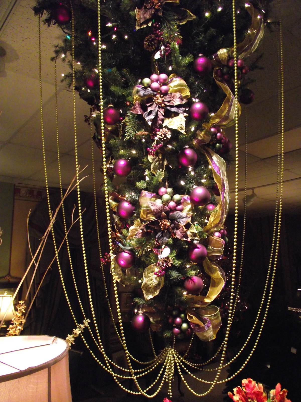 Gantt's Decorating Decorating an Upside Down Christmas Tree in purple