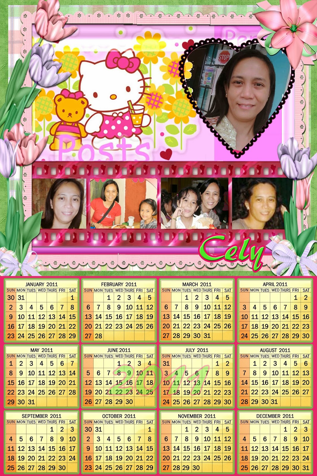 pinktinyshop personalized calendar