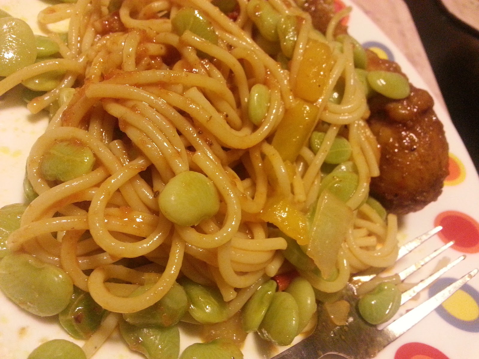 Myne Whitman Writes Spaghetti and Tomato Sauce with Green Lima Beans