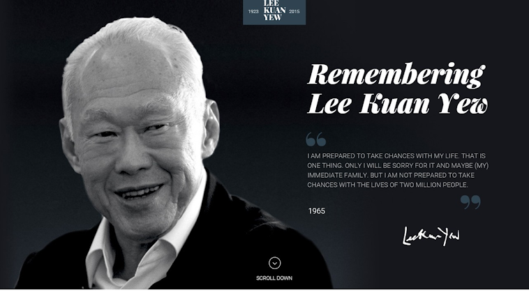 Remembering Lee Kuan Yew - Thank you - The nation with you in your final journey - See u in heaven