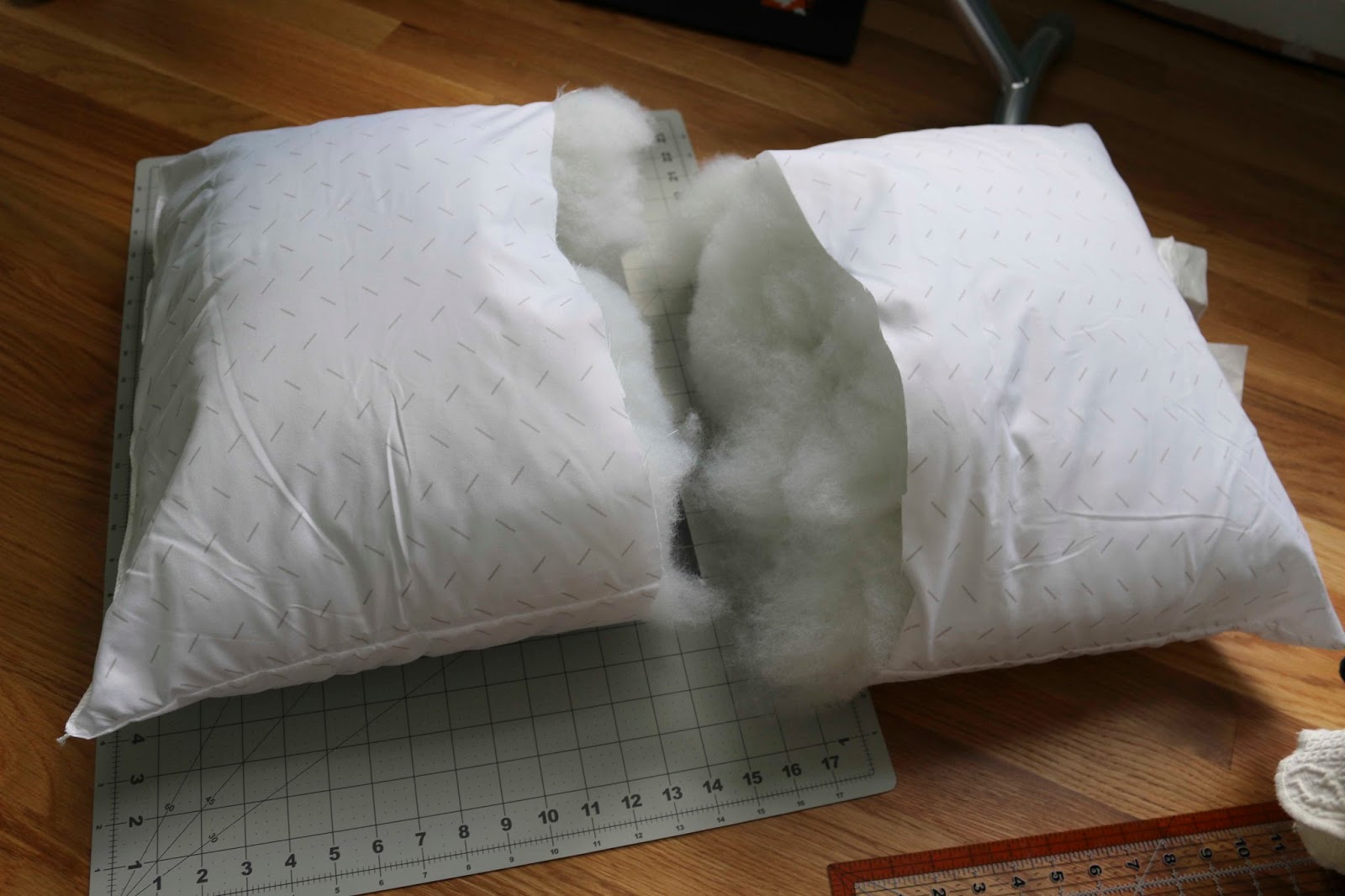 ChemKnits Making Pillow Forms out of a Bed Pillow