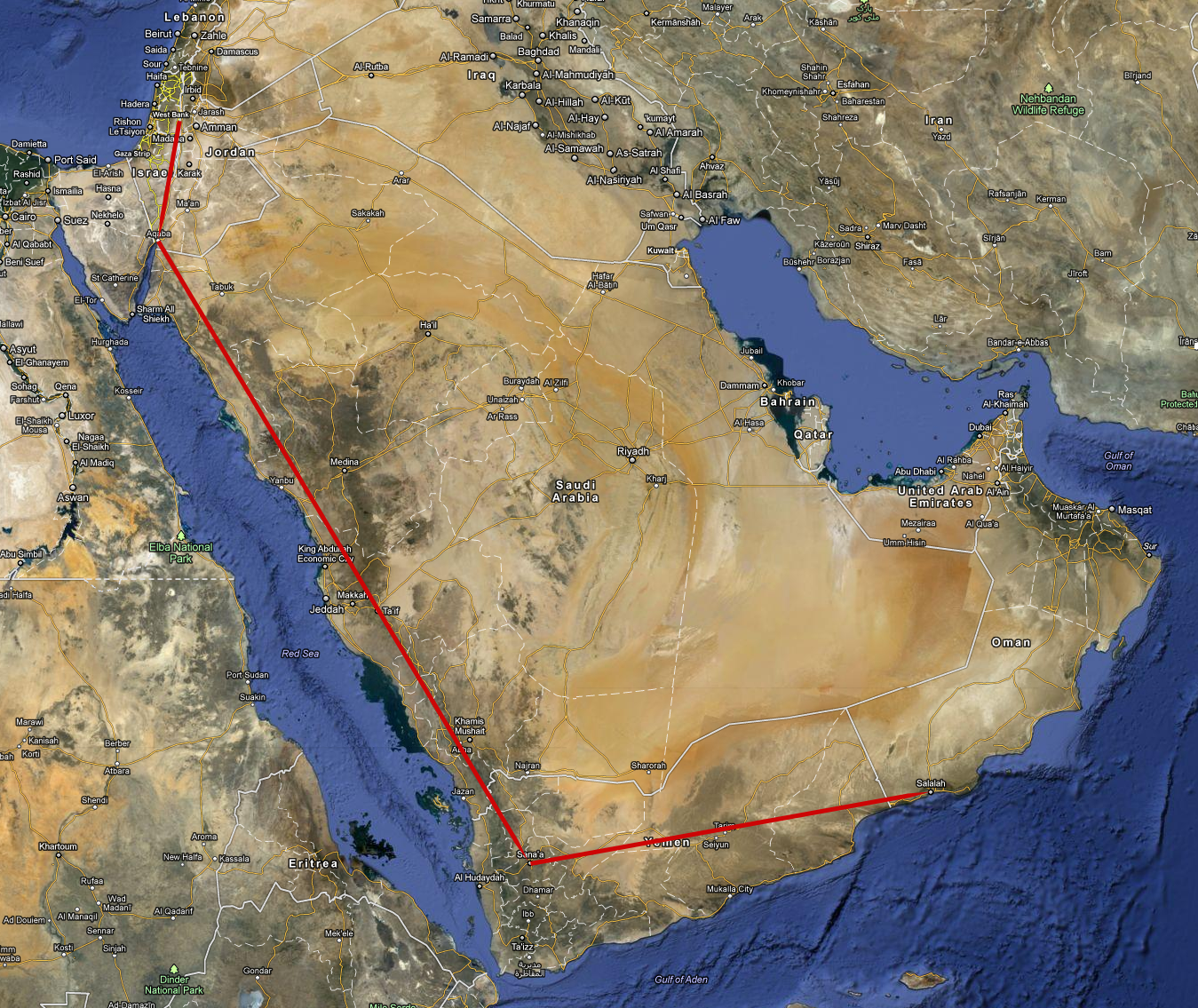 middle east map google: Birding the Middle East