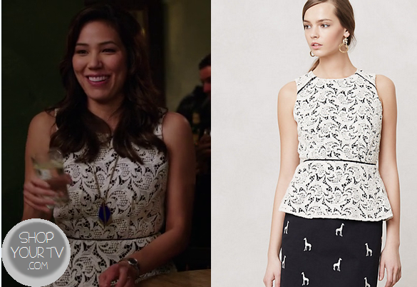 white lace peplum top