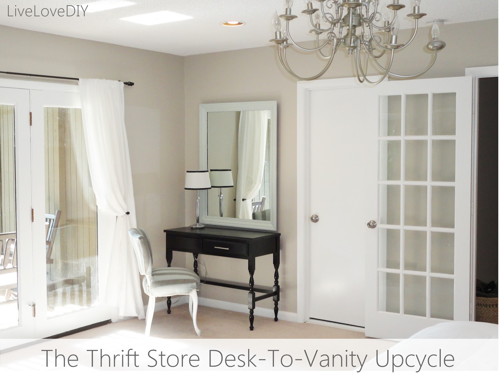 Livelovediy Thrift Store Desk To Vanity Makeover