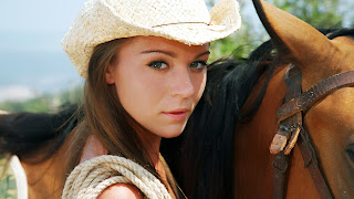 Cowgirl and Horse Beautiful Eyes HD Wallpaper