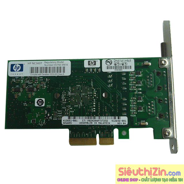 Card Lan HP Intel NC360T PCI-E 4x 2-port Gigabit (1000Base-T) server NIC adapter