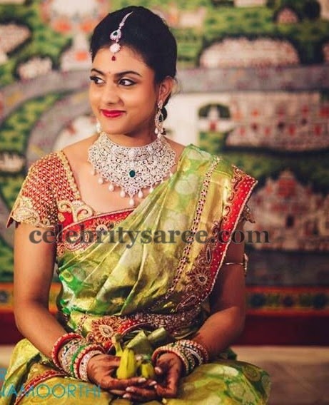 Bride in Red Sequins Work Blouse