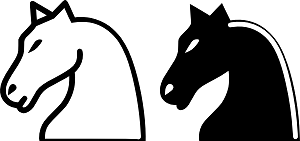 Ilustração de desenho animado peão de xadrez de cavalo
