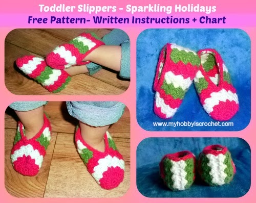 My Hobby Is Crochet: Toddler slippers Sparkling Holidays ...