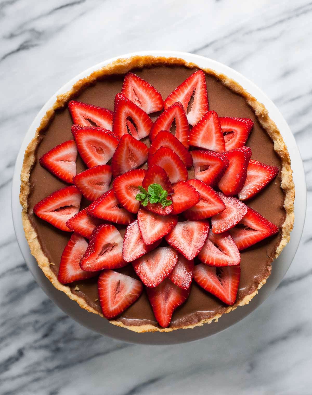 Mocha Ricotta Pie with Strawberries (Gluten free, Grain free) | acalculatedwhisk.com