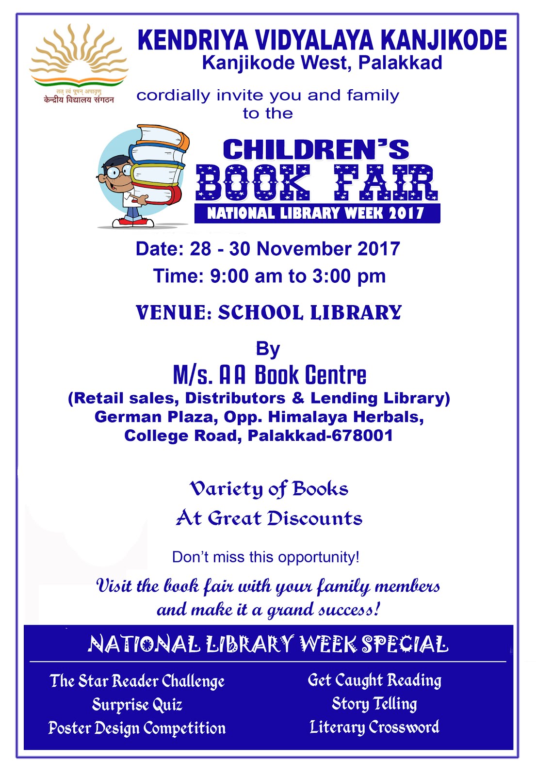 Children's Book Fair from 2830 November 2017 Invitation Library