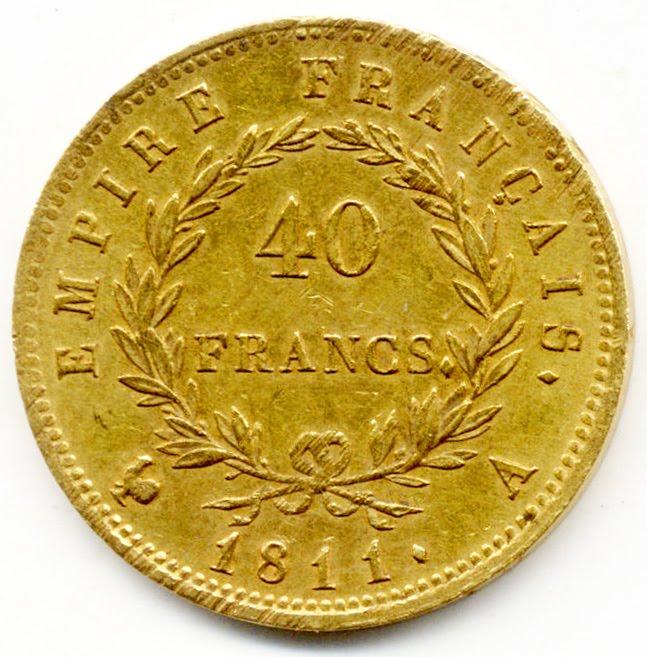 France Napoleon 1st Gold Coin 40 Francs of 1811World Banknotes & Coins