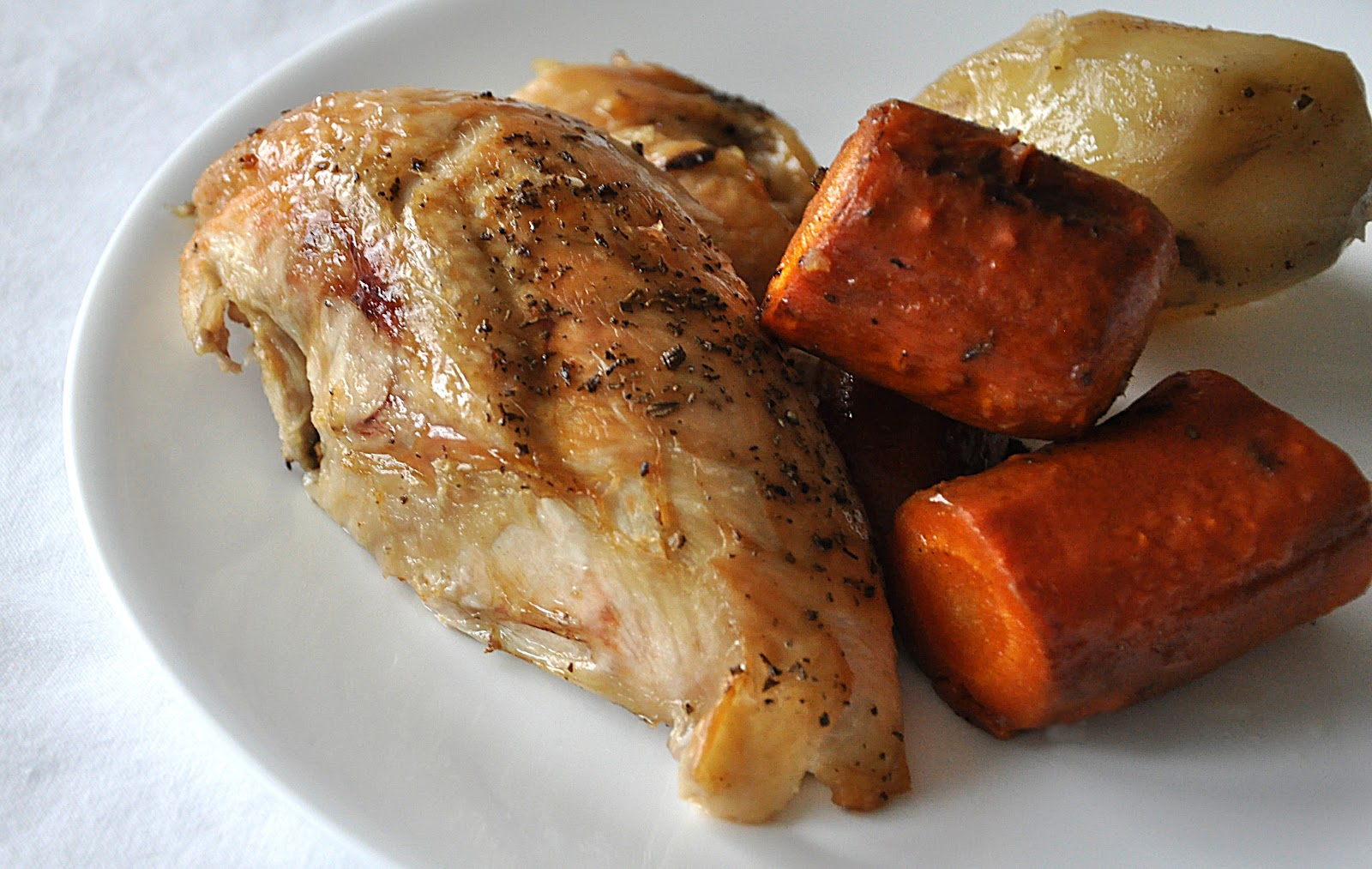 Aunt B on a Budget Slow Cooker Roast Chicken