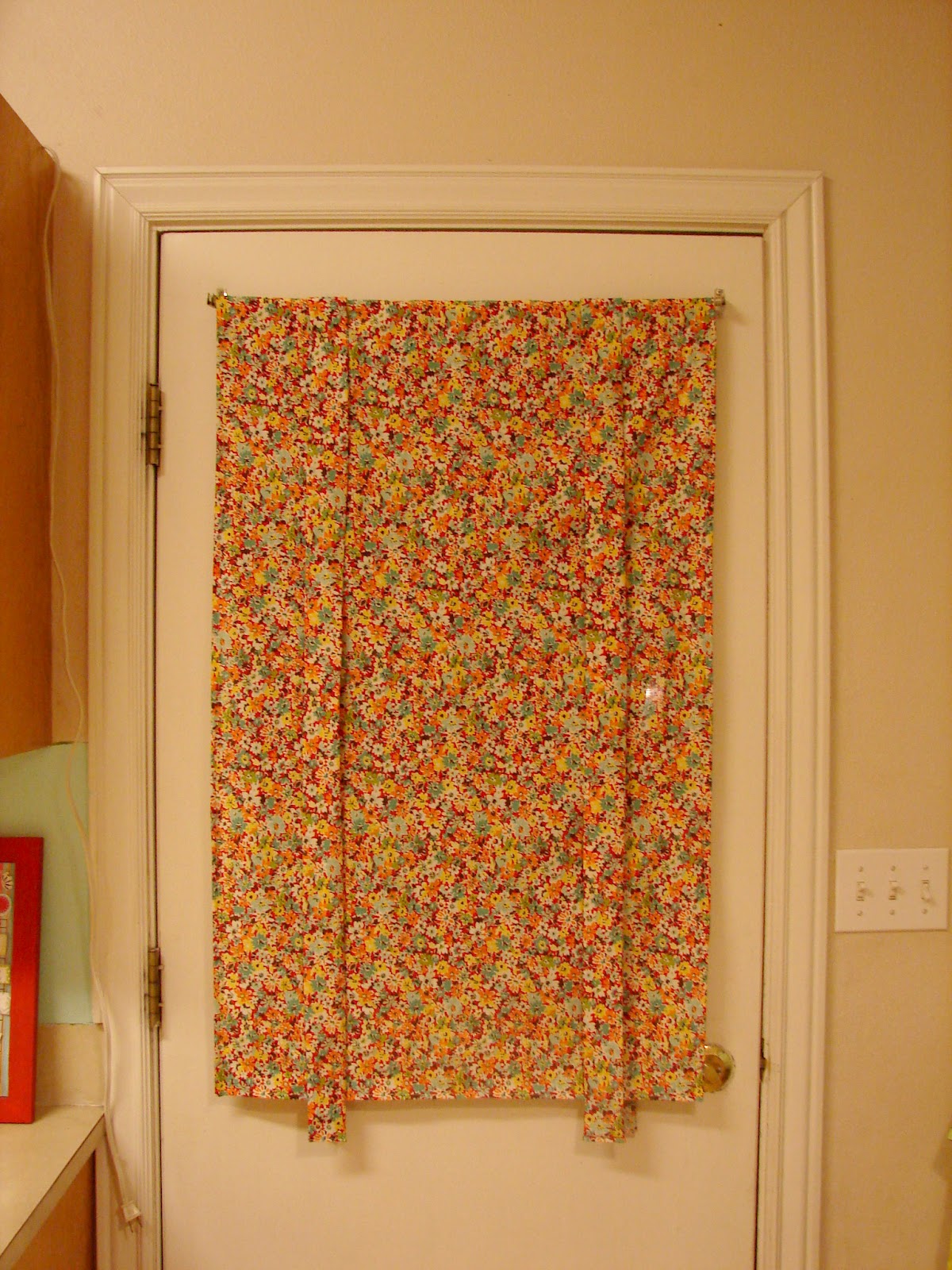 A girl and a glue gun curtains...