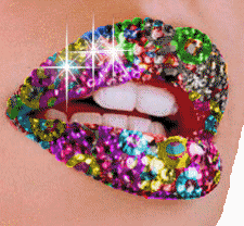 Colorfu Glittery Lip Makeup Gif