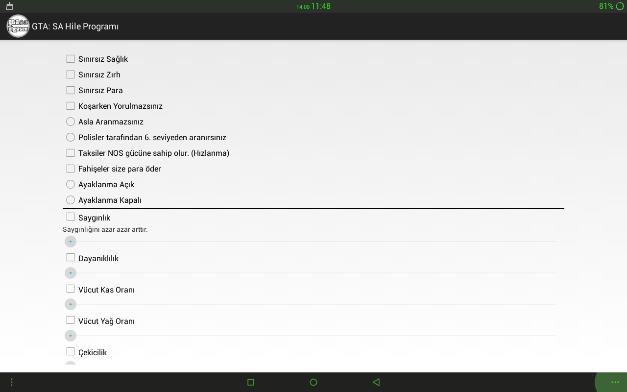 Turk Android Gelistirme Android Gta Sa Guncel 1 08 Icin Hile Uygulamasi V 2 1 Apk
