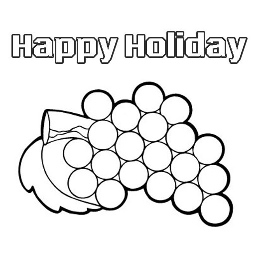 Fruits Coloring Pages "Happy Holidays" | Learn To Coloring