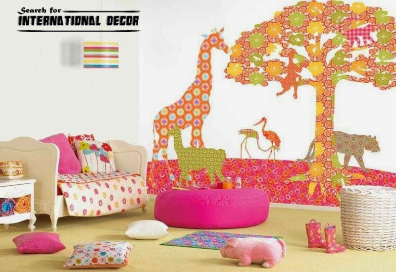 childrens wallpaper,nursery wallpaper, kids wallpaper zoo theme