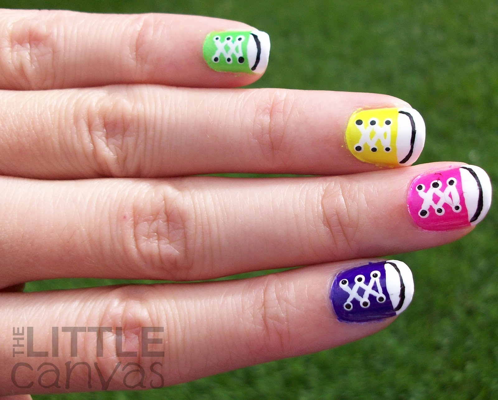 31 Day Challenge Day 7 Rainbow Nails Converse Nail Art! The Little Canvas