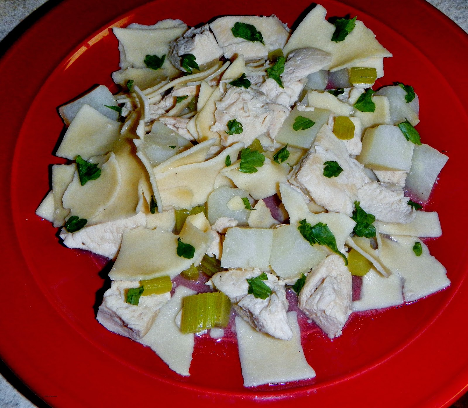 Food Adventures of a Comfort Cook Amish Pot Pie Done Up by An English.