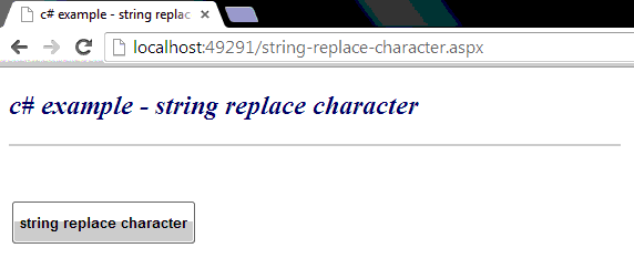 C# REPLACE c# replace: